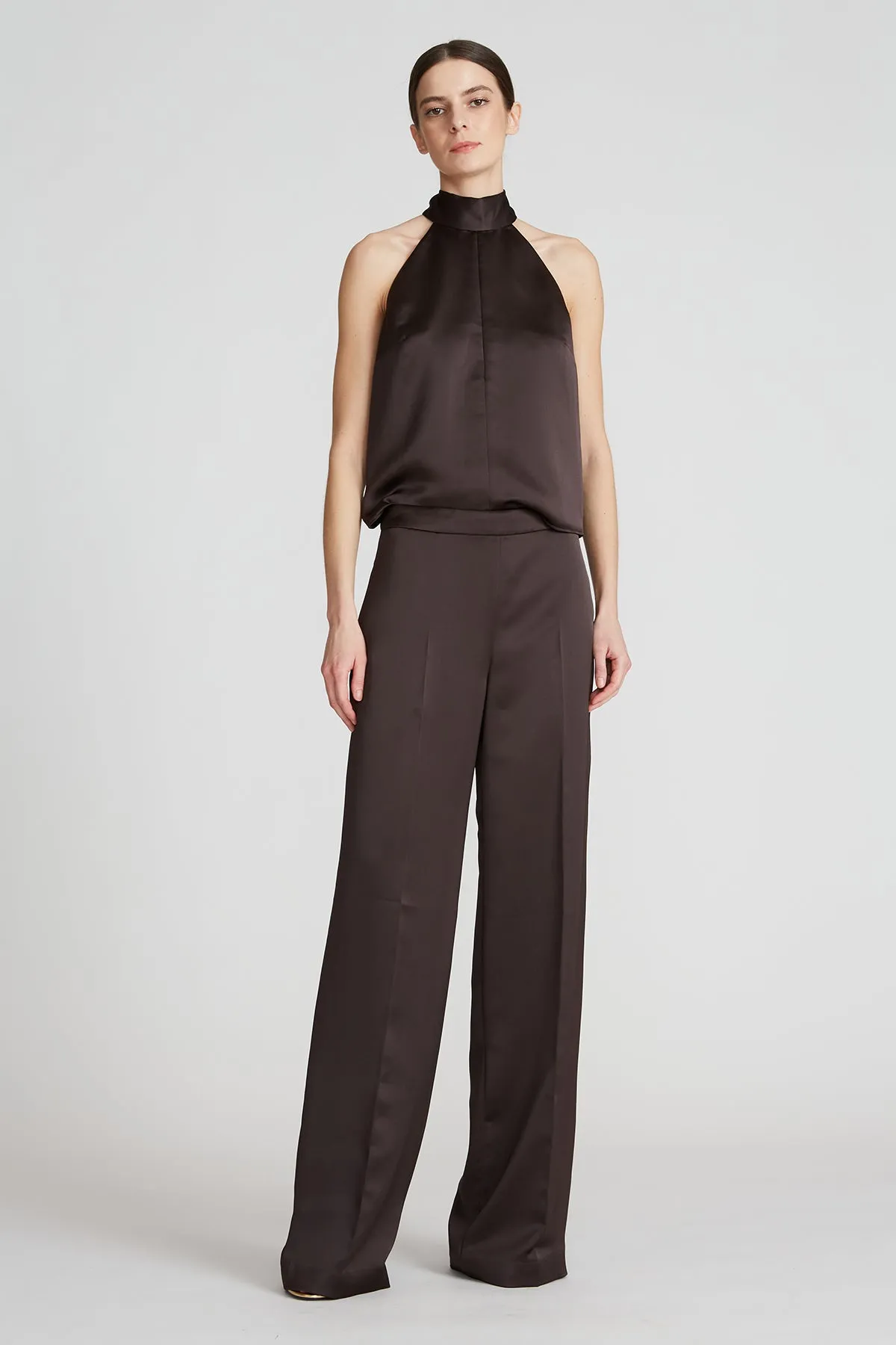 Nina Satin Halter Top sold by H by Halston product image thumbnail 4