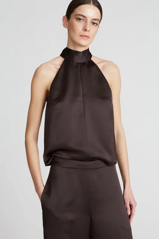 Nina Satin Halter Top sold by H by Halston