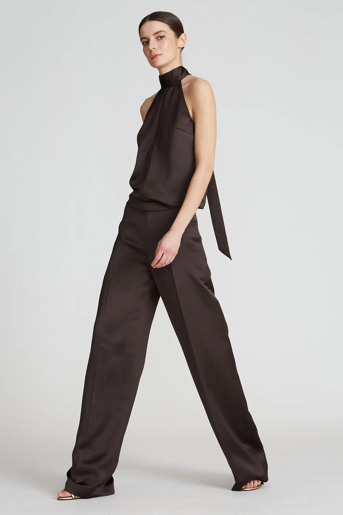 Nina Satin Halter Top sold by H by Halston product image thumbnail 3