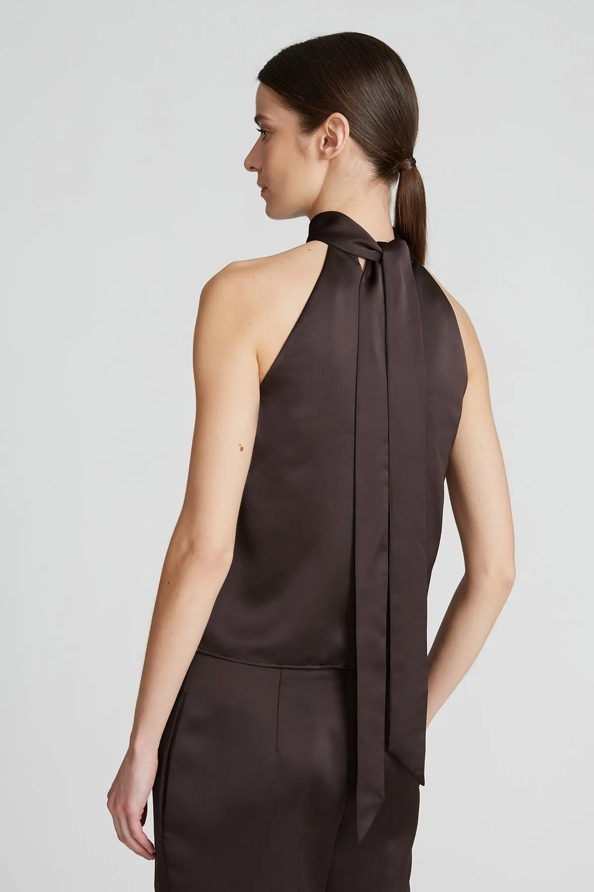 Nina Satin Halter Top sold by H by Halston product image thumbnail 2