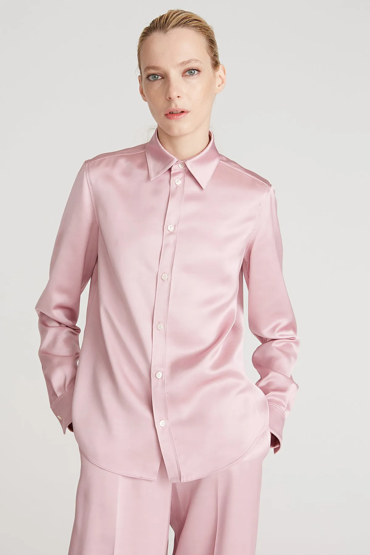 Mal Satin Shirt sold by H by Halston