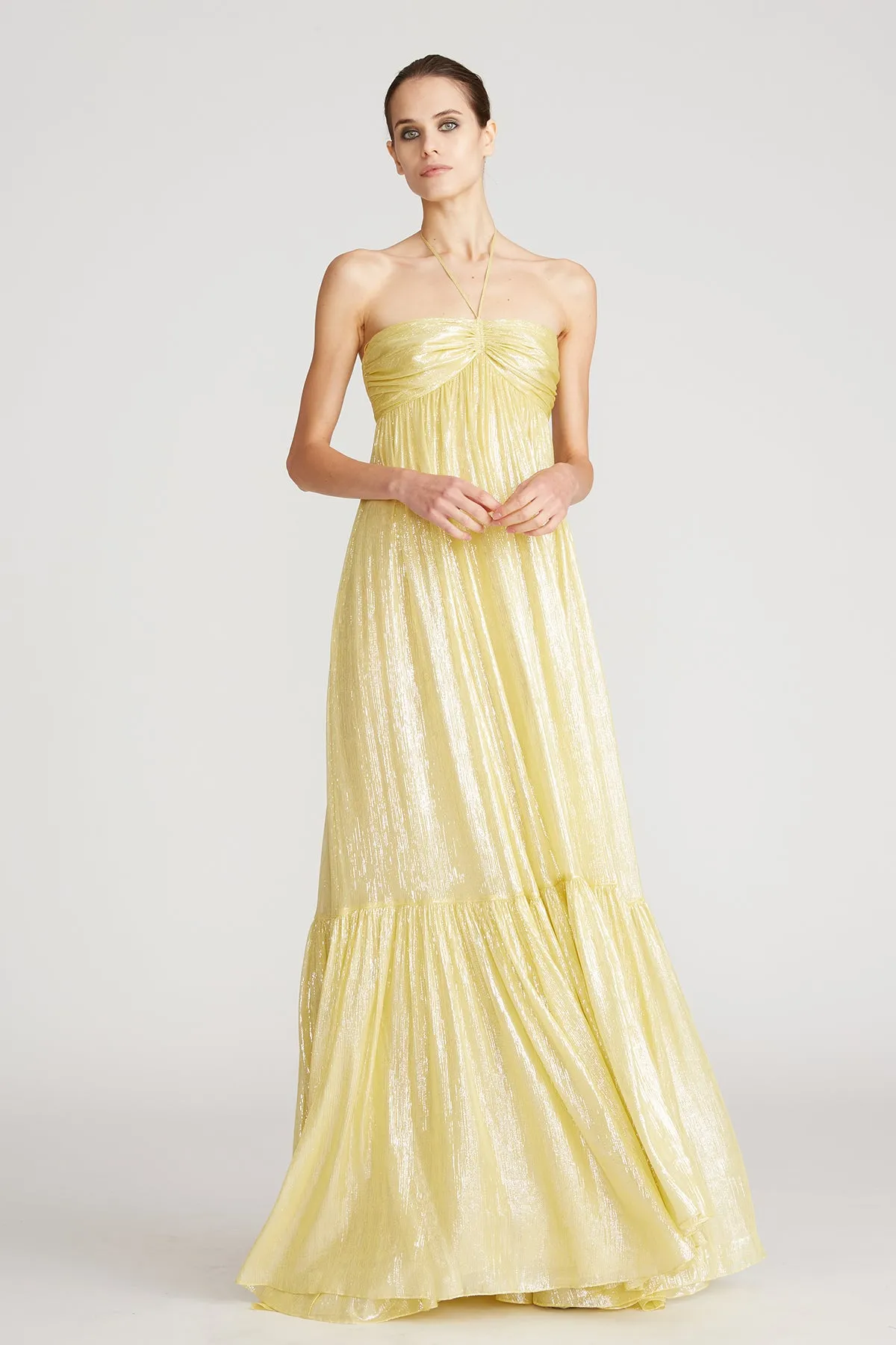 Reia Lurex Chiffon Halter Gown sold by H by Halston product image thumbnail 5