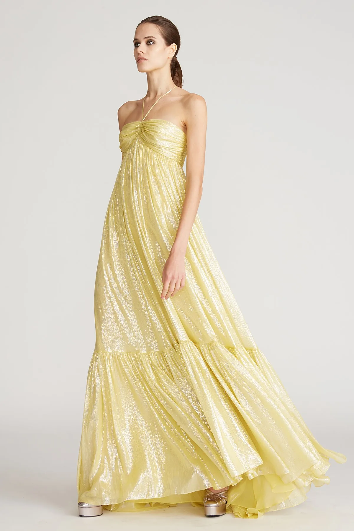 Reia Lurex Chiffon Halter Gown sold by H by Halston product image thumbnail 3
