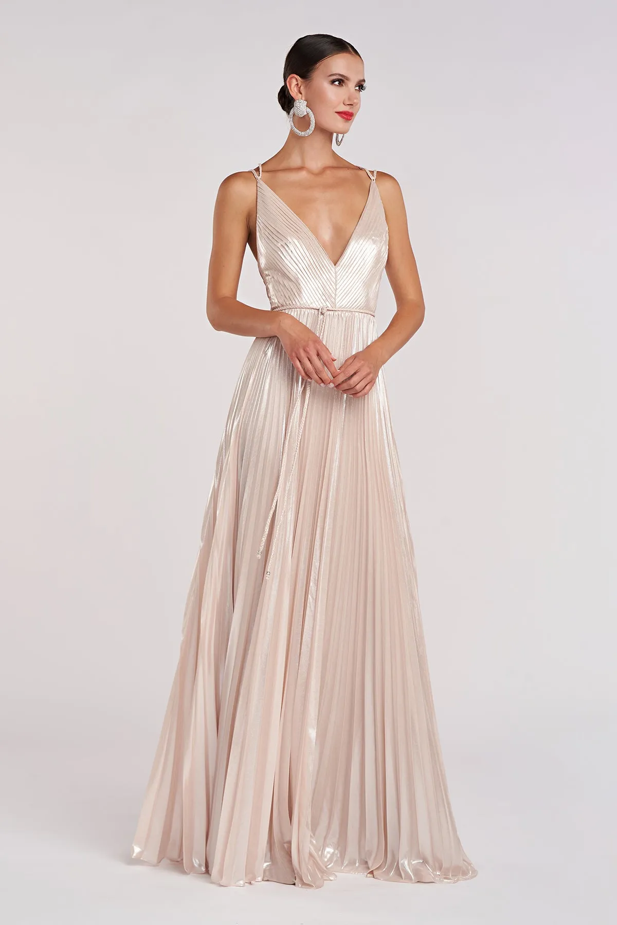 Ace Gown In Foil Chiffon sold by H by Halston
