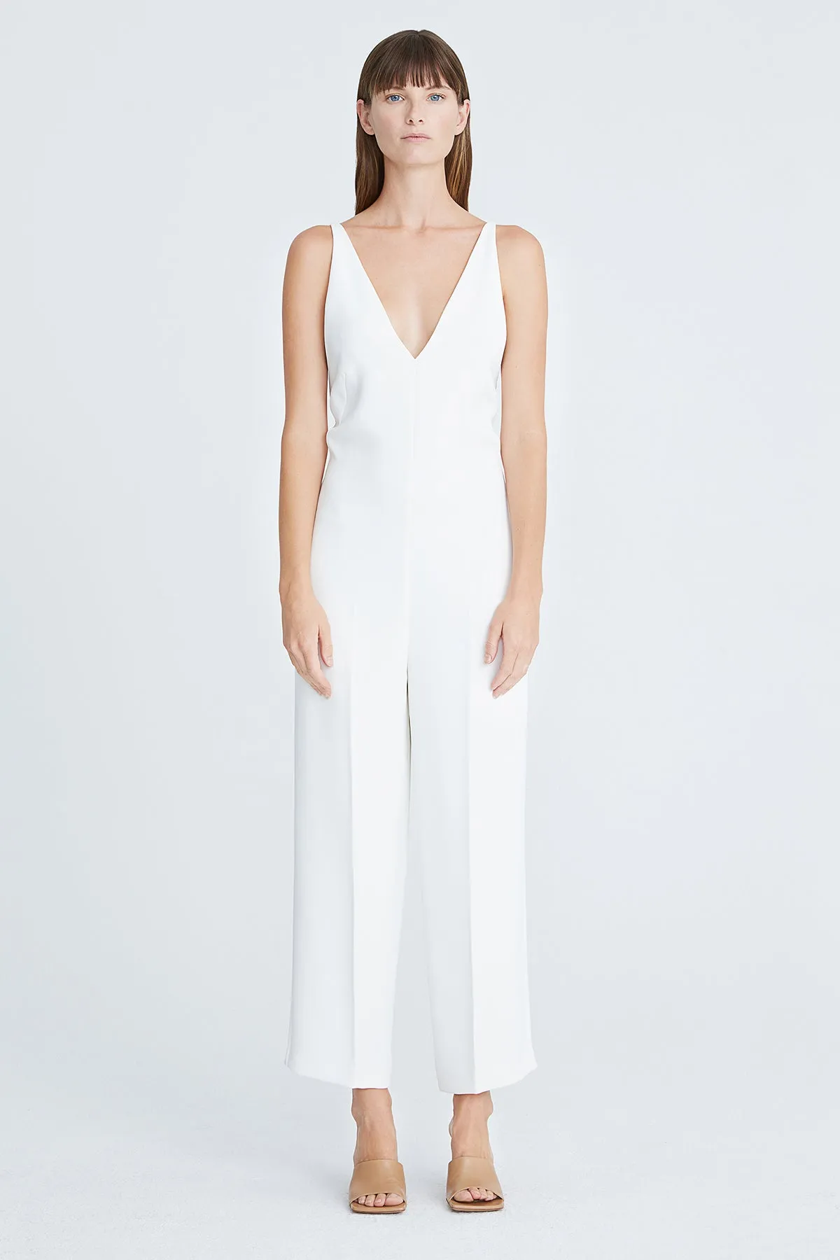 Julianna Crepe V-Neck Jumpsuit sold by H by Halston