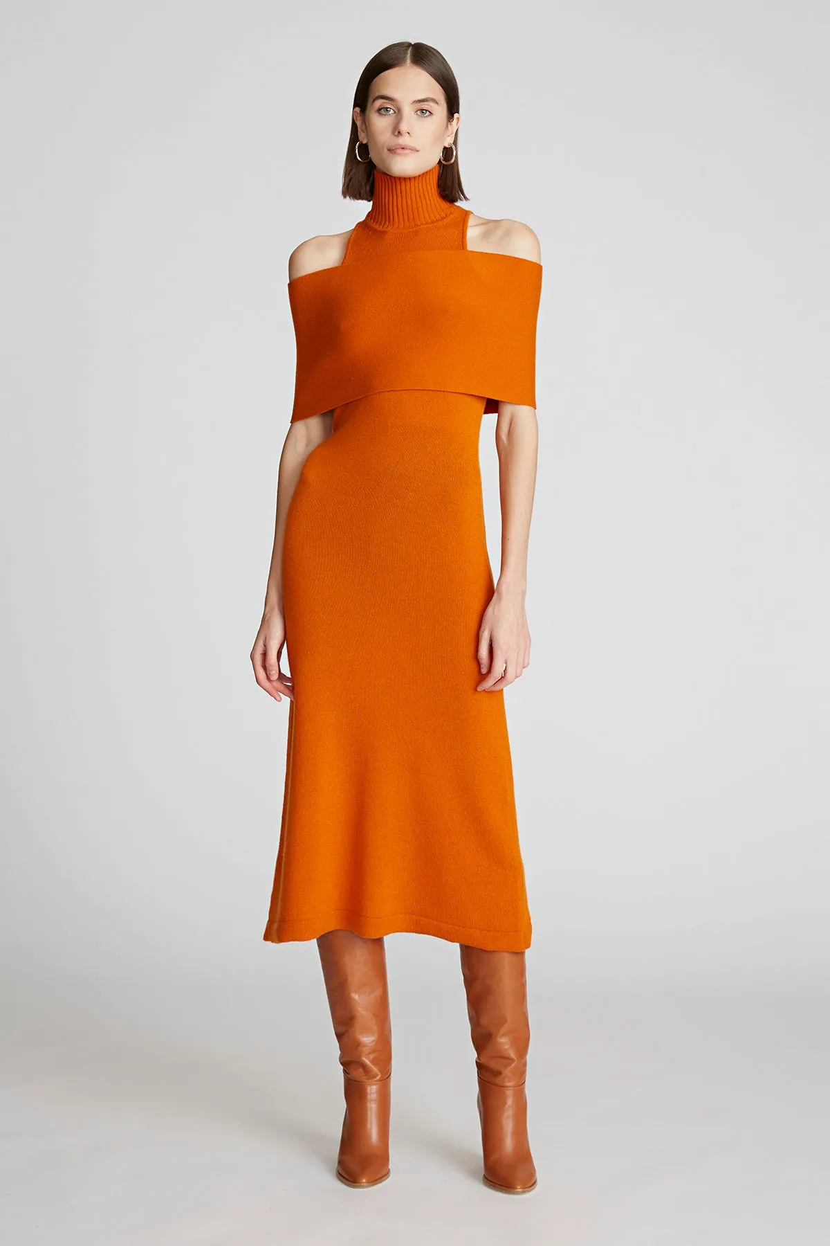 Ensley Dress In Wool and Cashmere sold by H by Halston