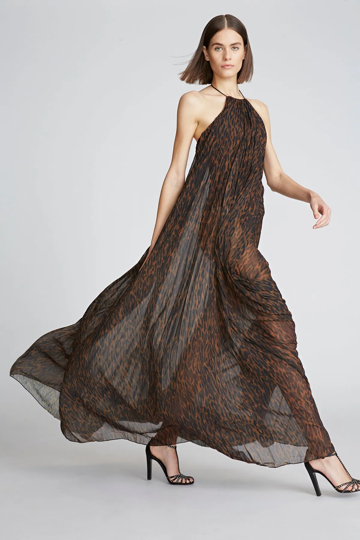 Mariana Gown In Scuba/Chiffon sold by H by Halston