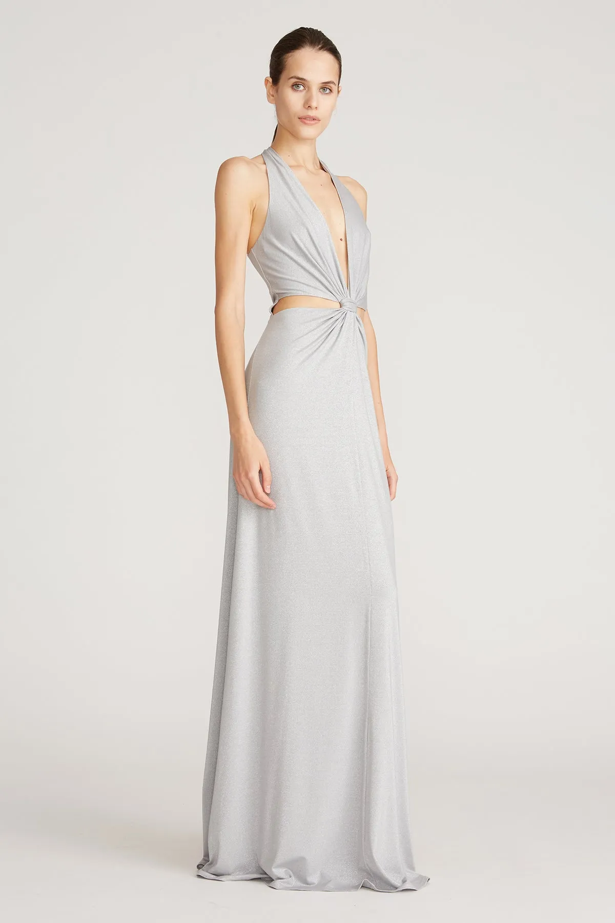 Rose Shimmer Jersey Twist Gown sold by H by Halston product image thumbnail 5