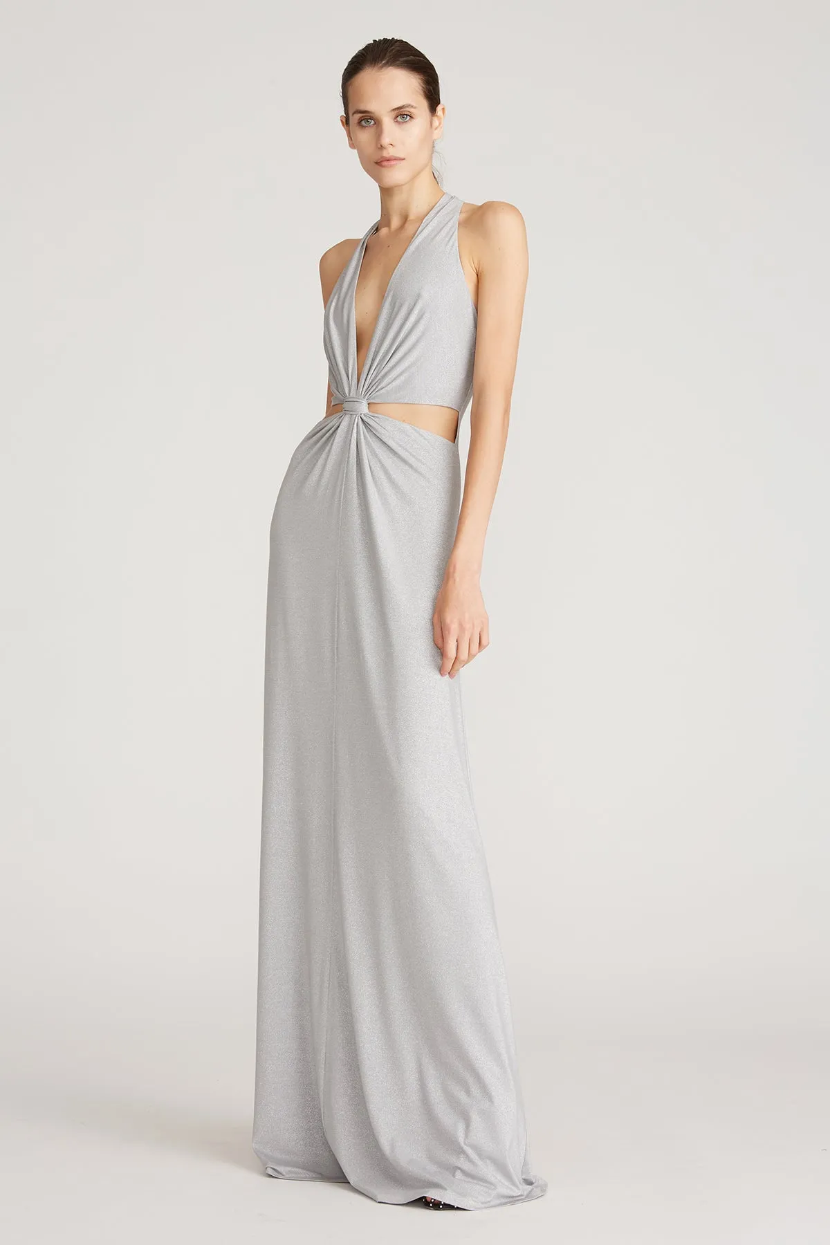 Rose Shimmer Jersey Twist Gown sold by H by Halston product image thumbnail 3