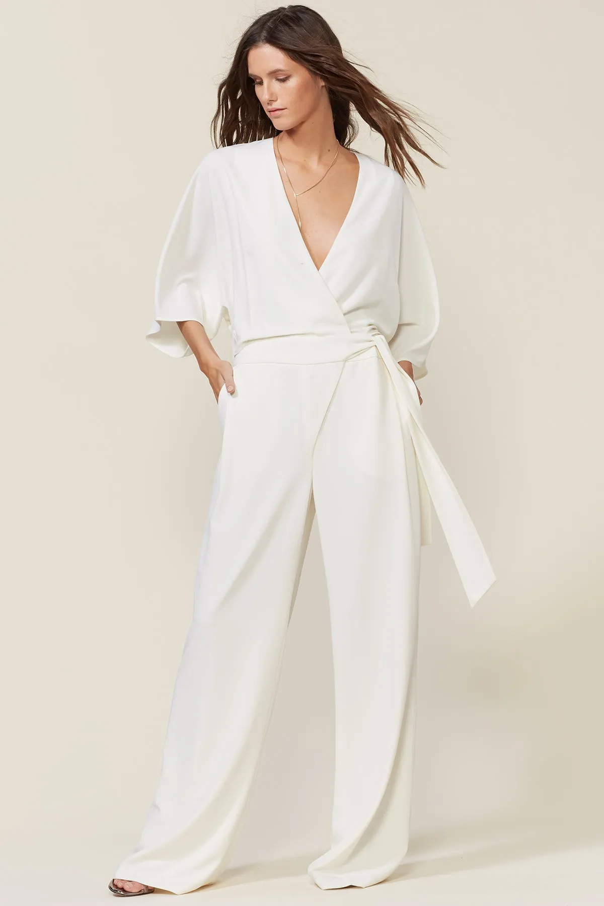 KIMONO WRAP JUMPSUIT sold by H by Halston