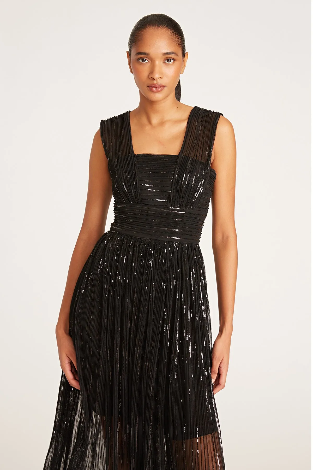 Liana Dress In Pleated Sequins sold by H by Halston