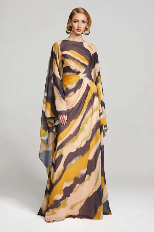 Leya Caftan In Print Chiffon sold by H by Halston