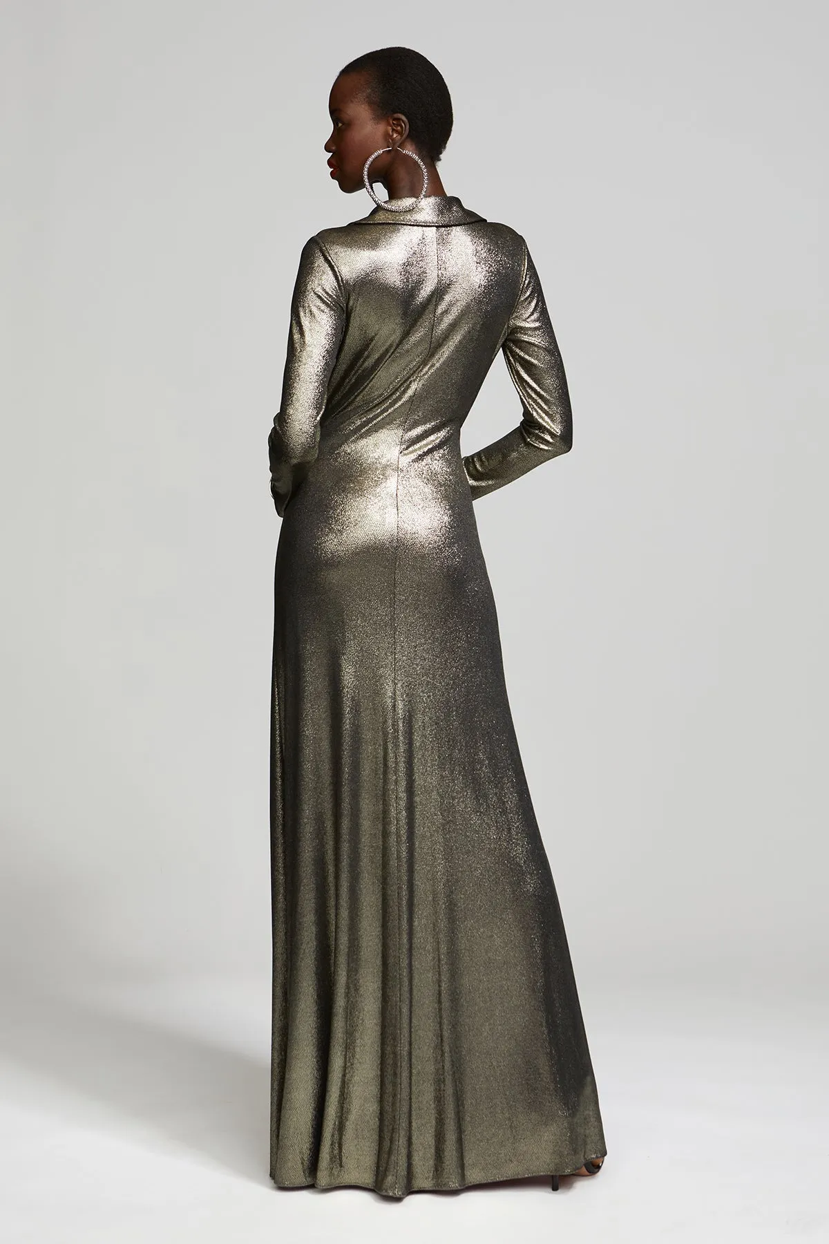 Jira Gown In Metallic Jersey sold by H by Halston product image thumbnail 2