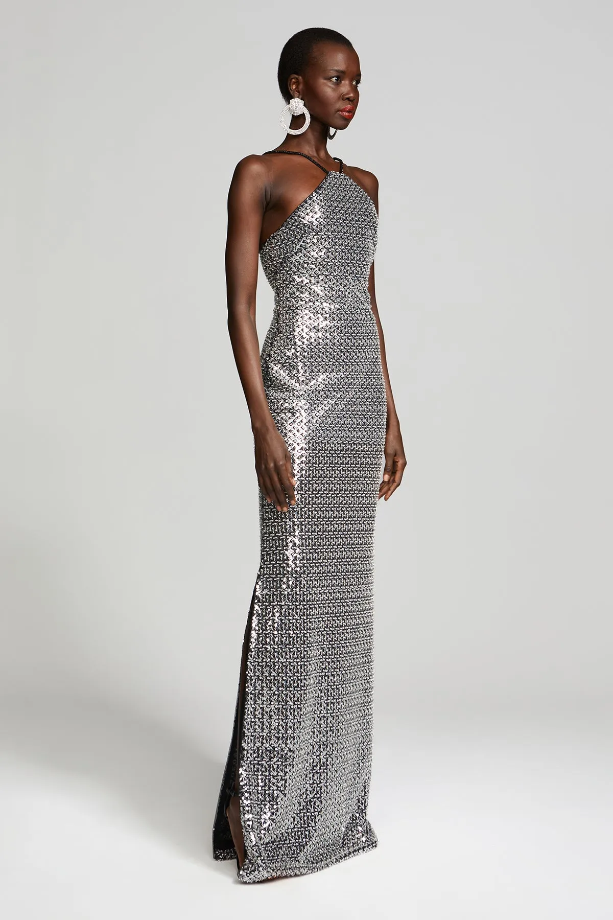 Yeva Gown In Crystal Sequin sold by H by Halston product image thumbnail 3
