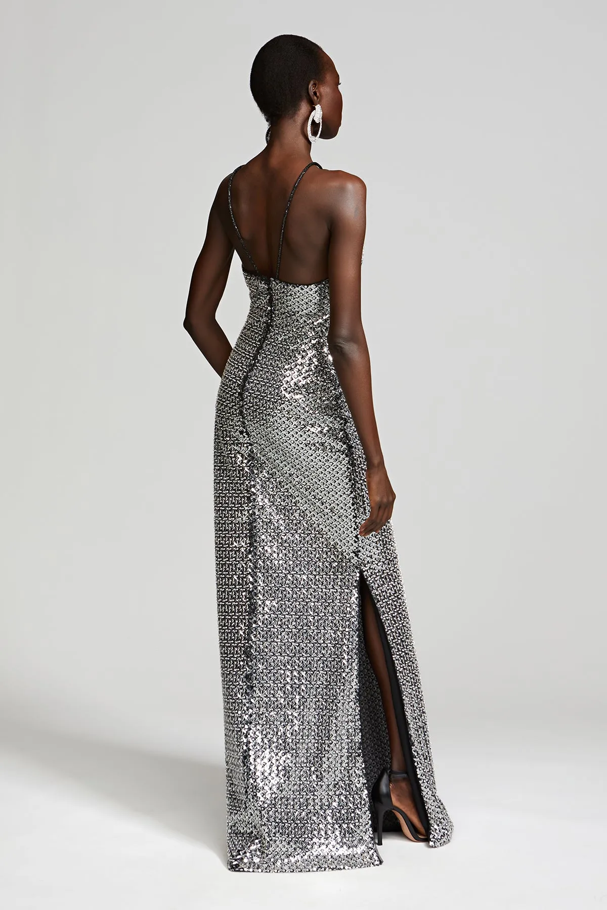 Yeva Gown In Crystal Sequin sold by H by Halston product image thumbnail 2