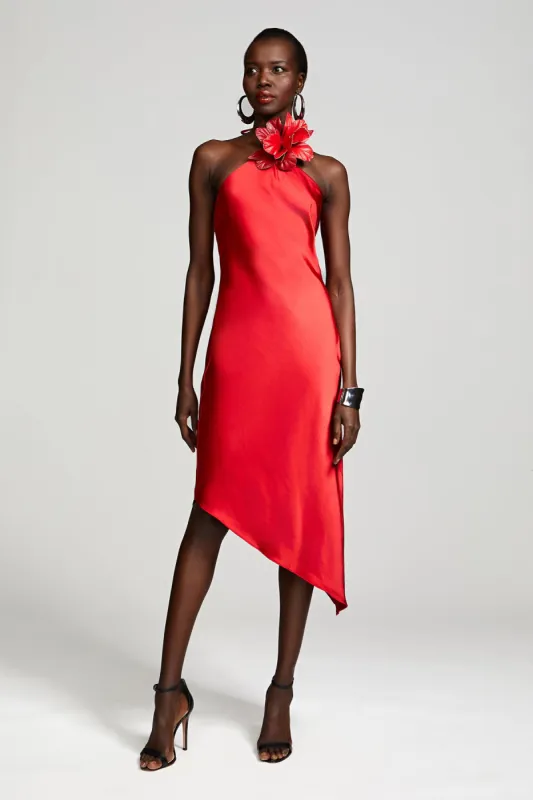 Joellen Dress In Crushed Satin sold by H by Halston