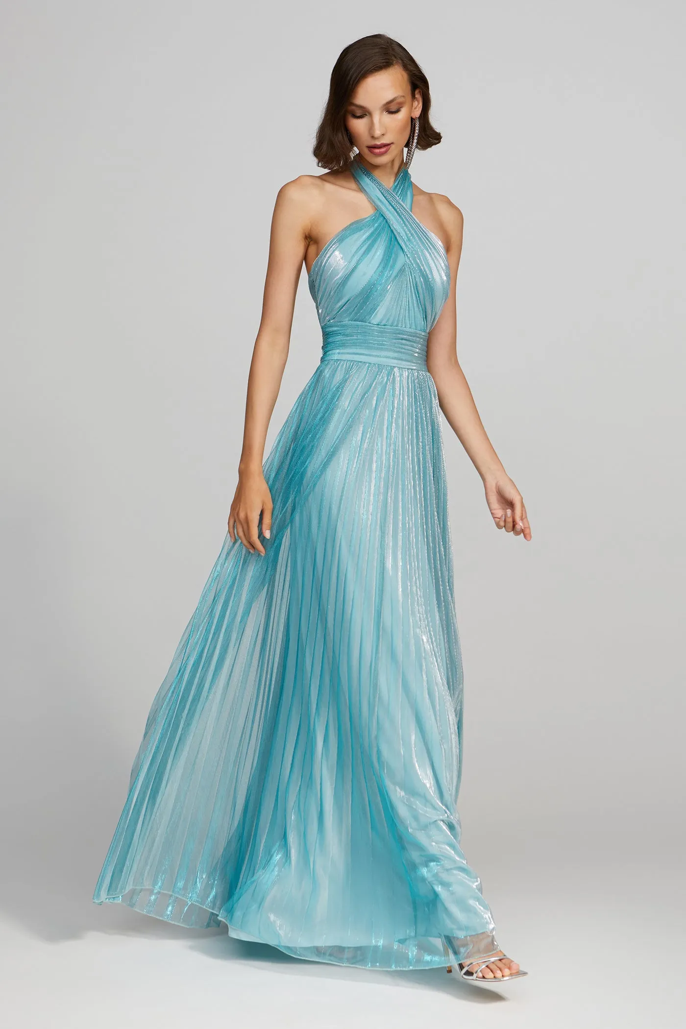 Leilani Gown In Pleated Lurex sold by H by Halston product image thumbnail 5