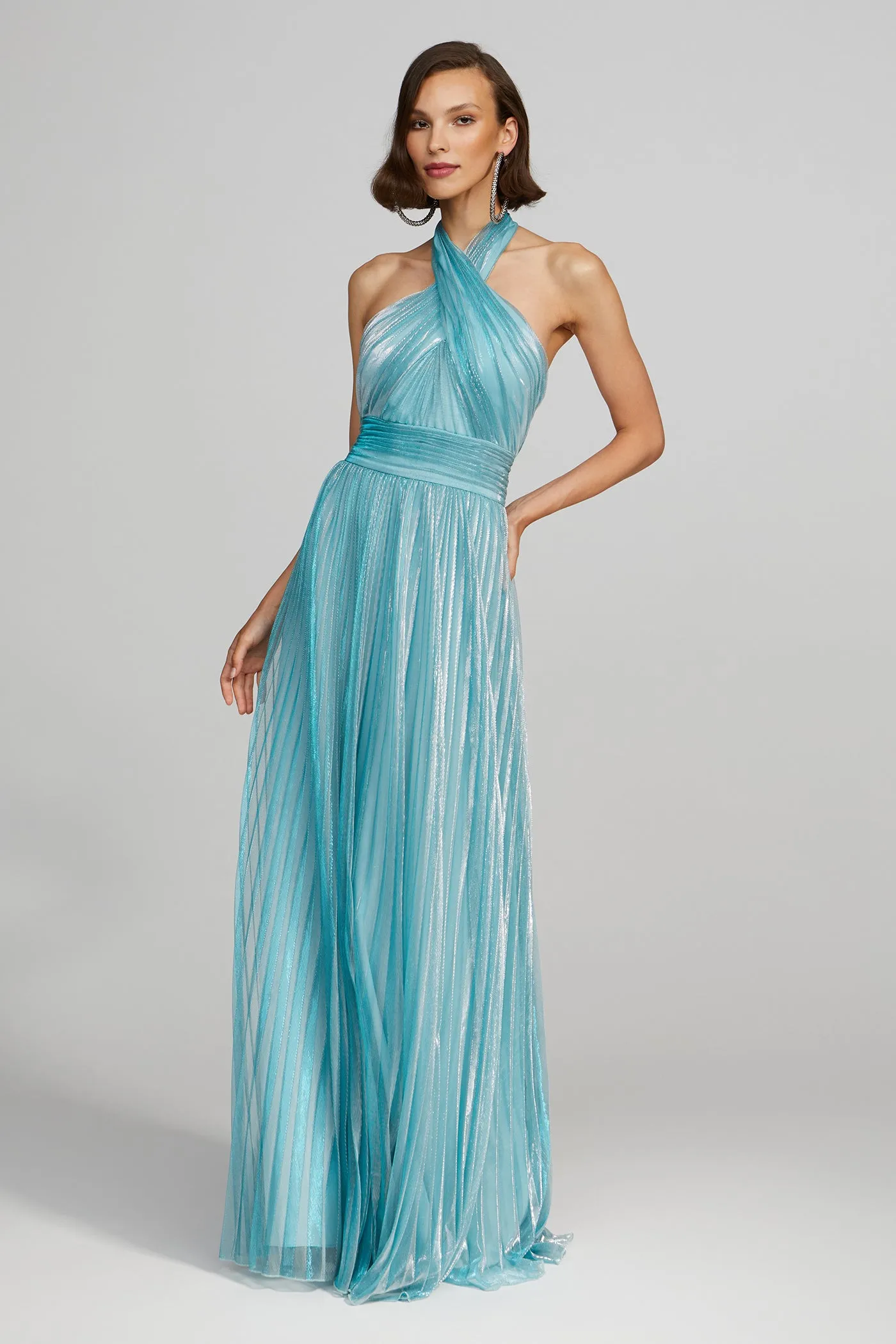 Leilani Gown In Pleated Lurex sold by H by Halston product image thumbnail 4