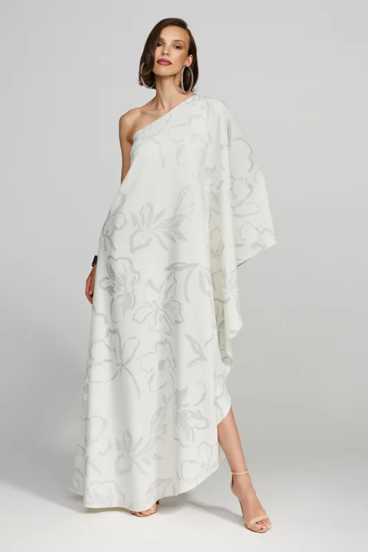 Nevean Caftain In Foil Crepe sold by H by Halston