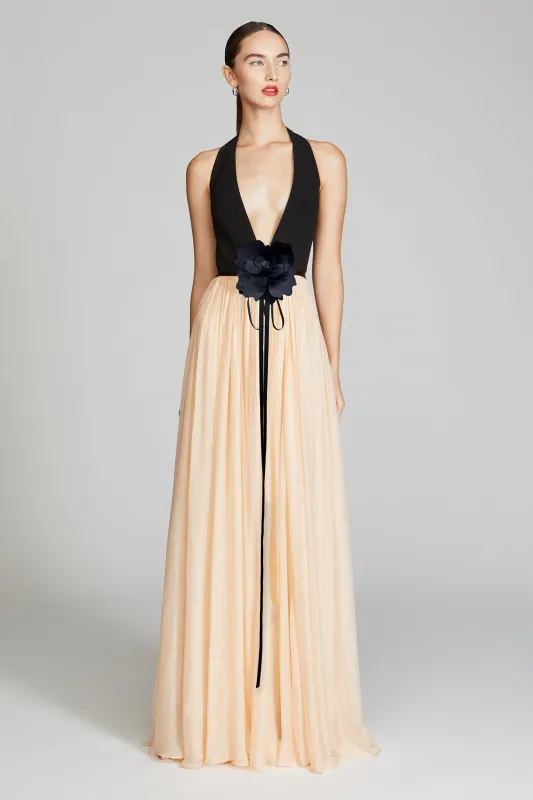 Kinslee Crepe And Chiffon Gown sold by H by Halston