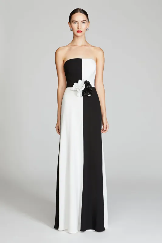 Cassia Crepe Color Block Gown sold by H by Halston