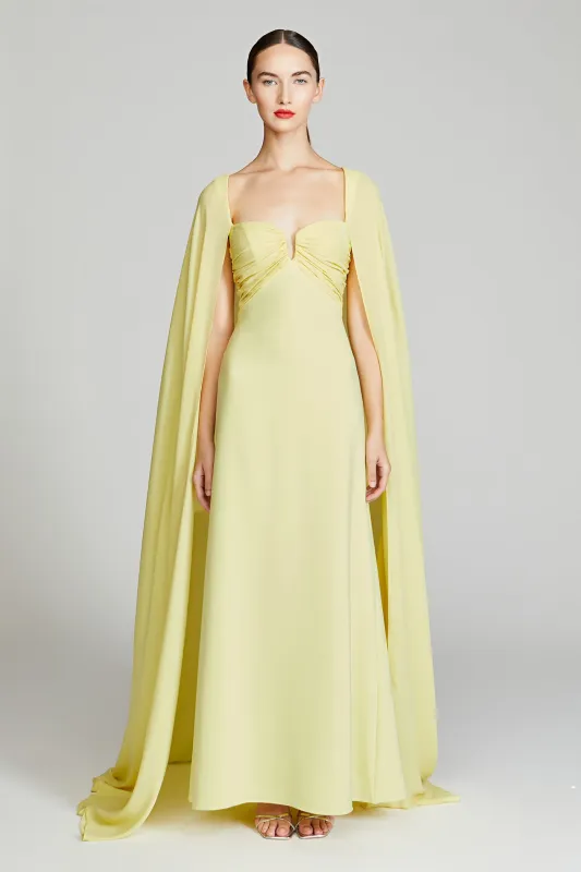 Alma Crepe With Georgette Gown sold by H by Halston