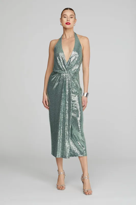 Leonie Disco Jersey Midi sold by H by Halston