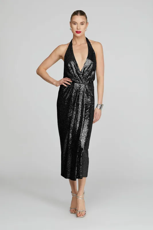 Leonie Disco Jersey Midi sold by H by Halston