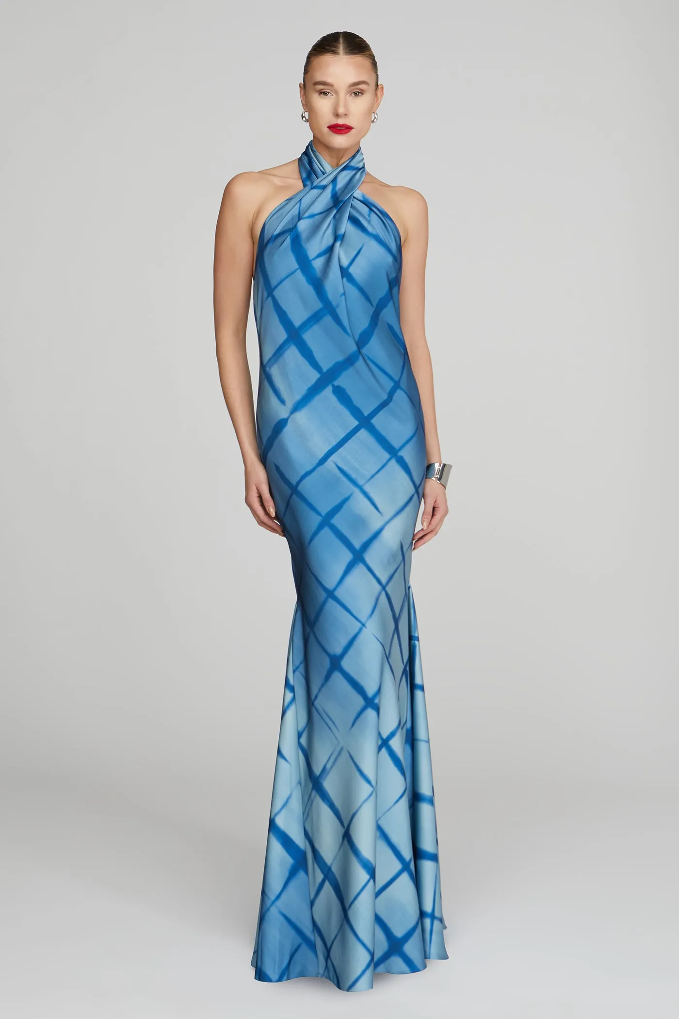 Corinne Printed Satin Gown sold by H by Halston