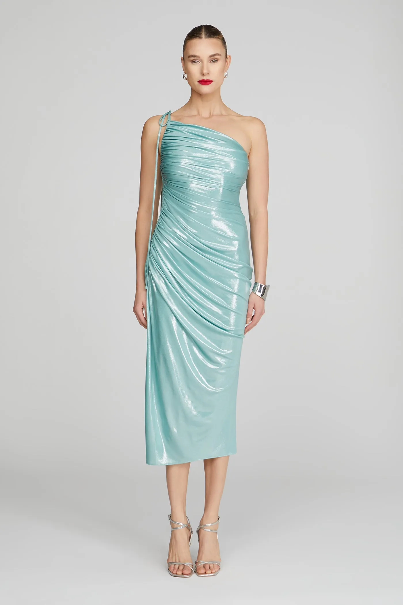 Mona One Shoulder Midi Dress sold by H by Halston