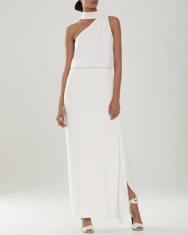 Io Asymmetric Mock Neck Gown sold by H by Halston