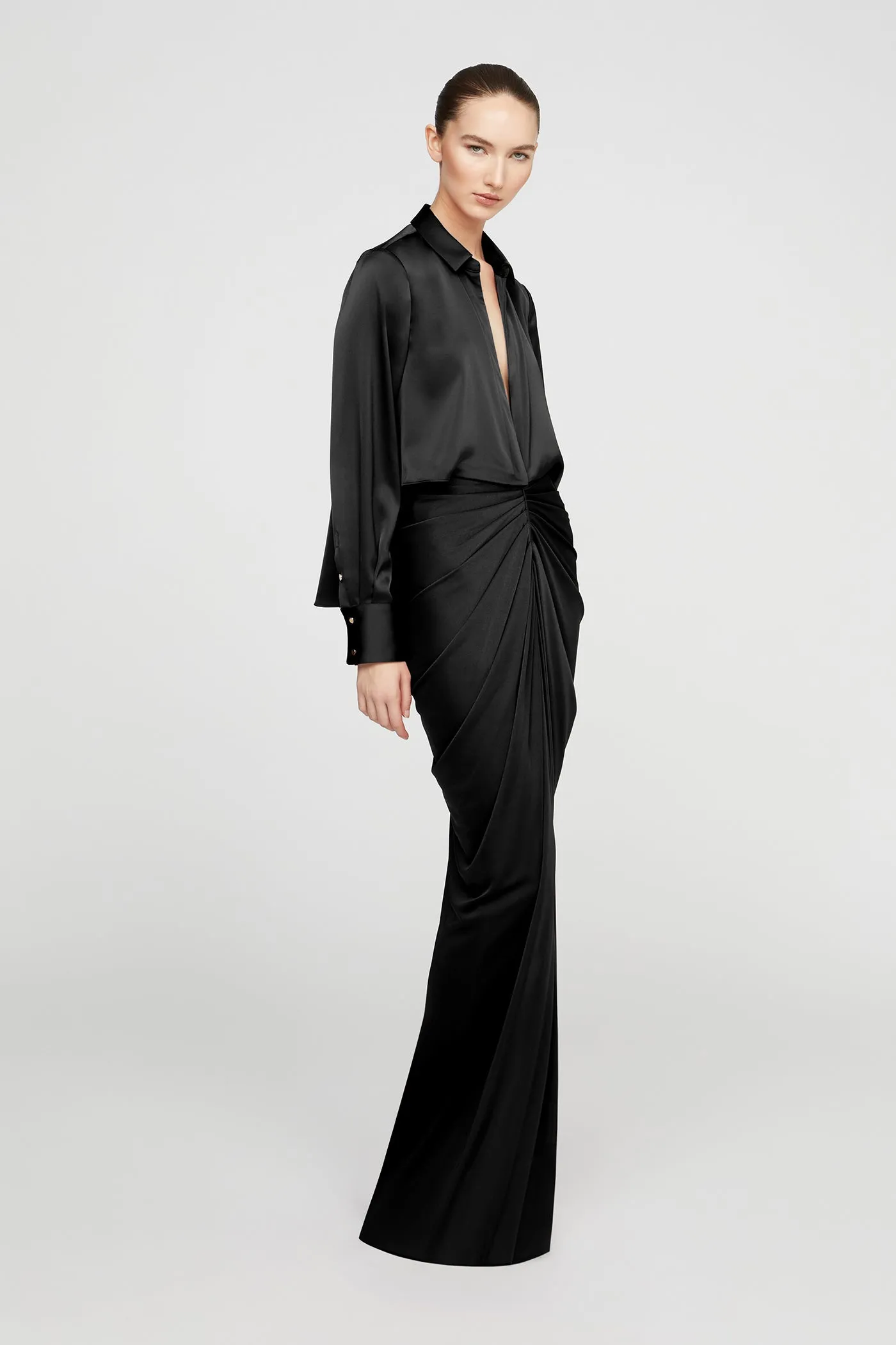 Katrine Jersey And Satin Gown sold by H by Halston product image thumbnail 3