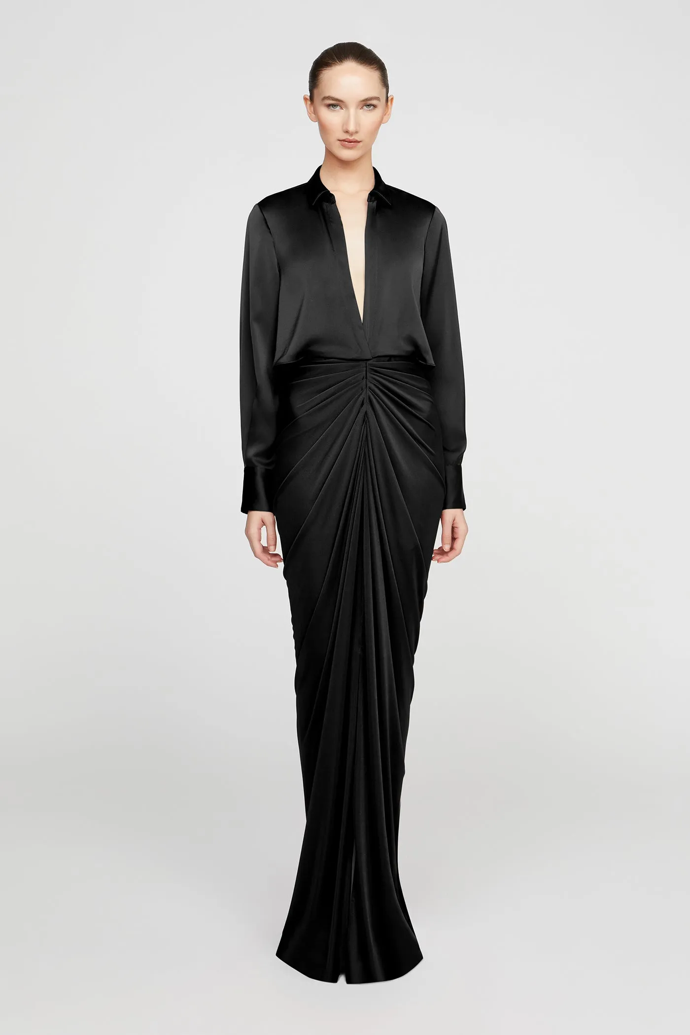 Katrine Jersey And Satin Gown sold by H by Halston