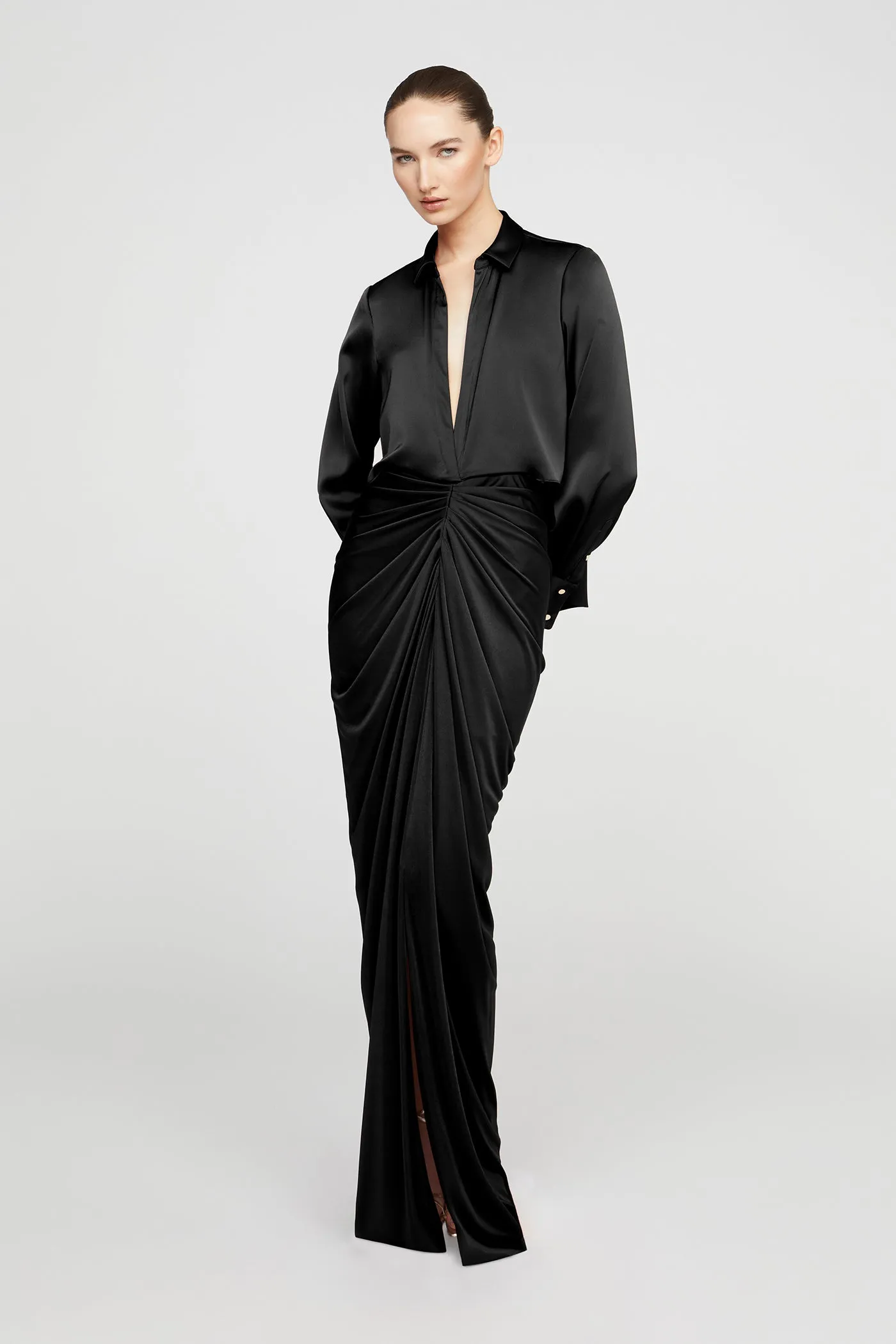Katrine Jersey And Satin Gown sold by H by Halston product image thumbnail 5