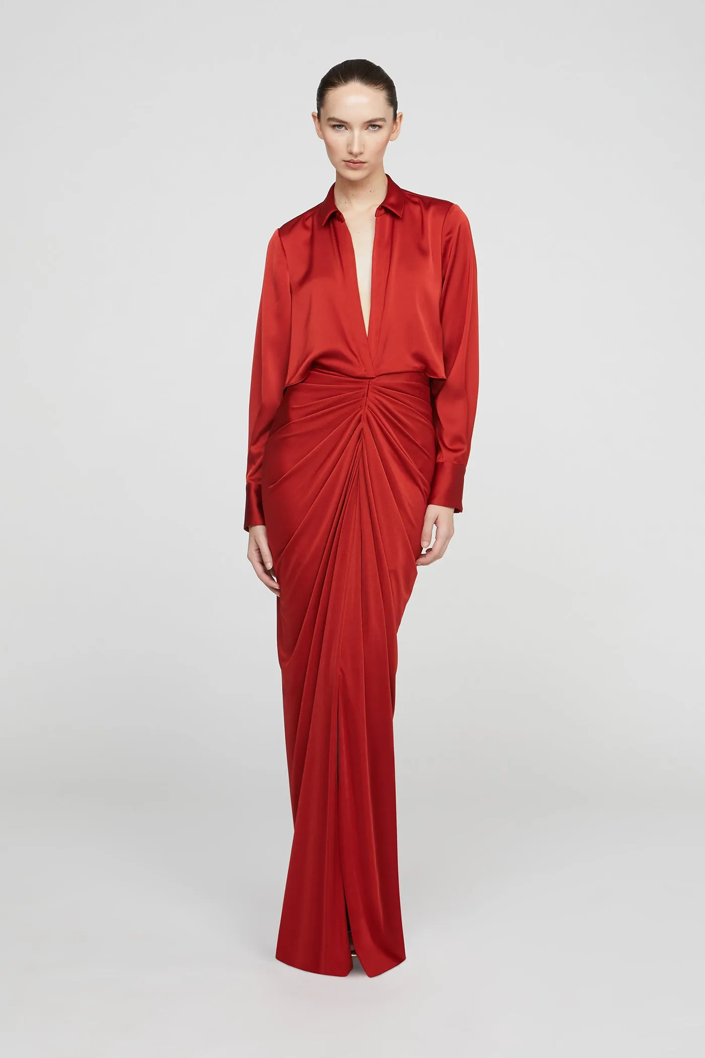 Katrine Jersey And Satin Gown sold by H by Halston