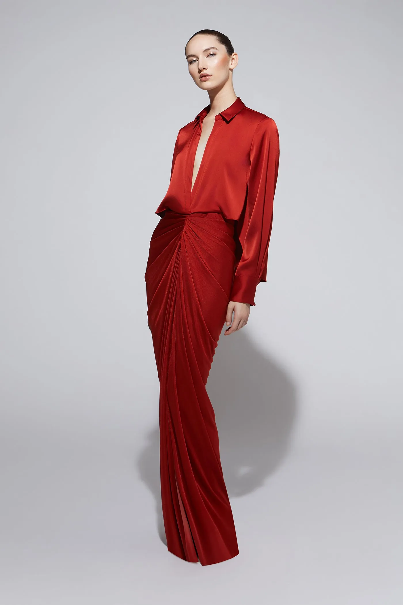 Katrine Jersey And Satin Gown sold by H by Halston product image thumbnail 5