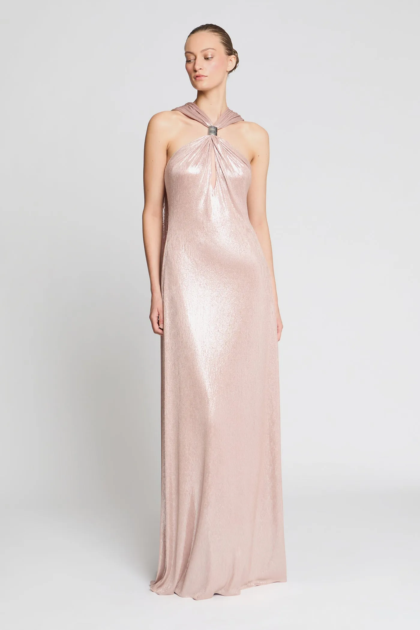 Sofie Metallic Jersey Gown sold by H by Halston product image thumbnail 3