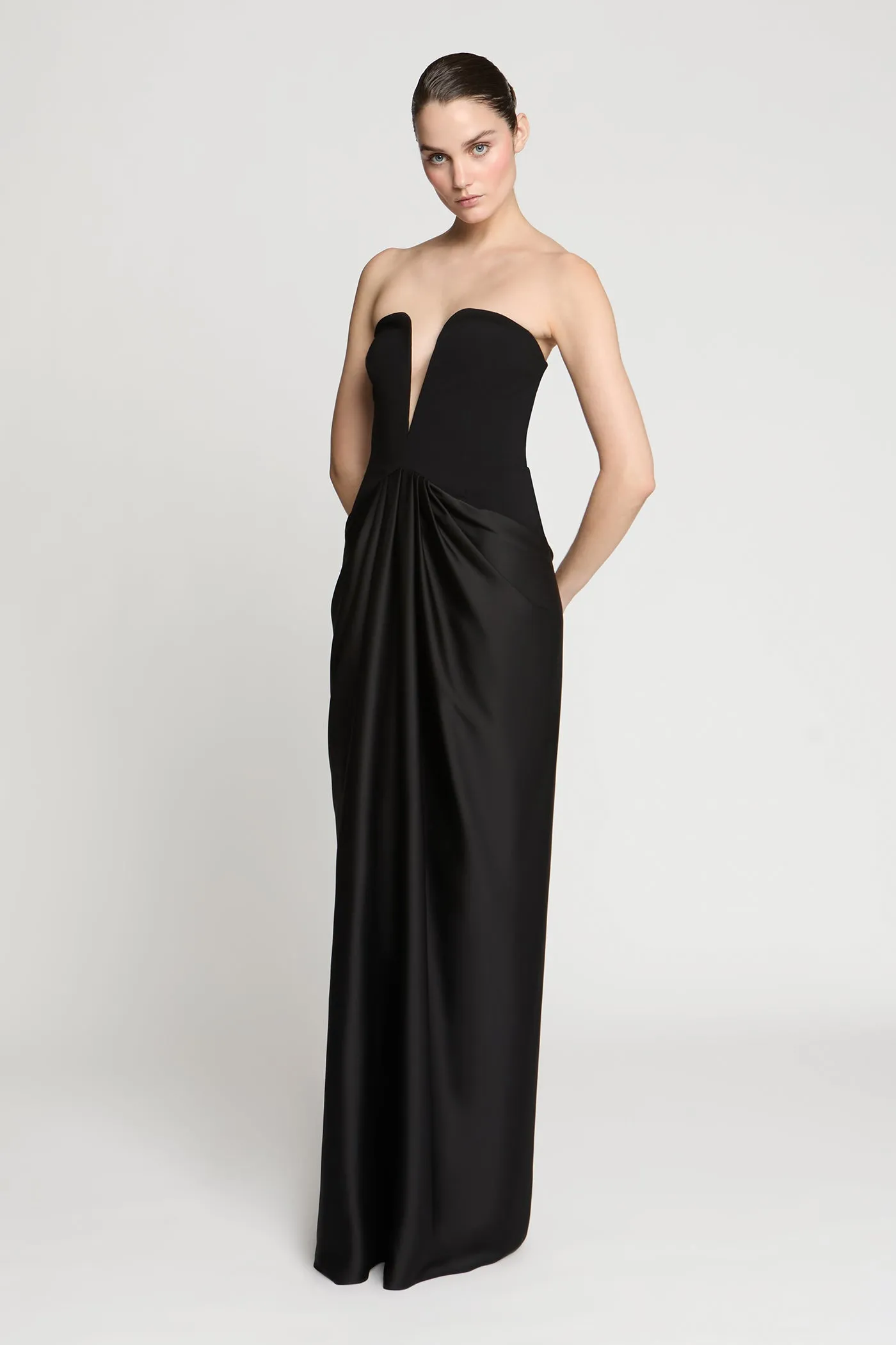 Sanna Crepe And Satin Gown sold by H by Halston product image thumbnail 5