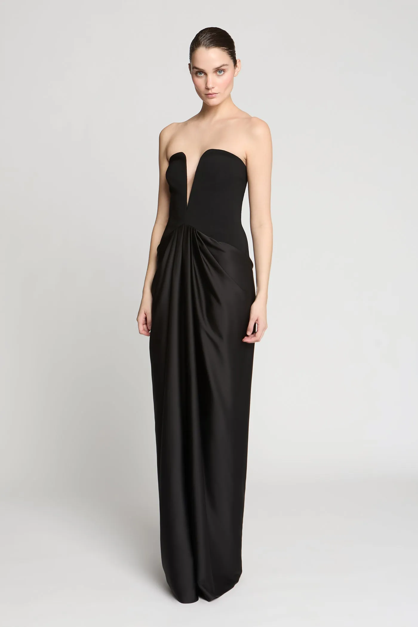 Sanna Crepe And Satin Gown sold by H by Halston product image thumbnail 3