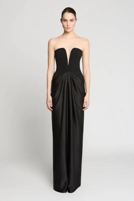 Sanna Crepe And Satin Gown sold by H by Halston