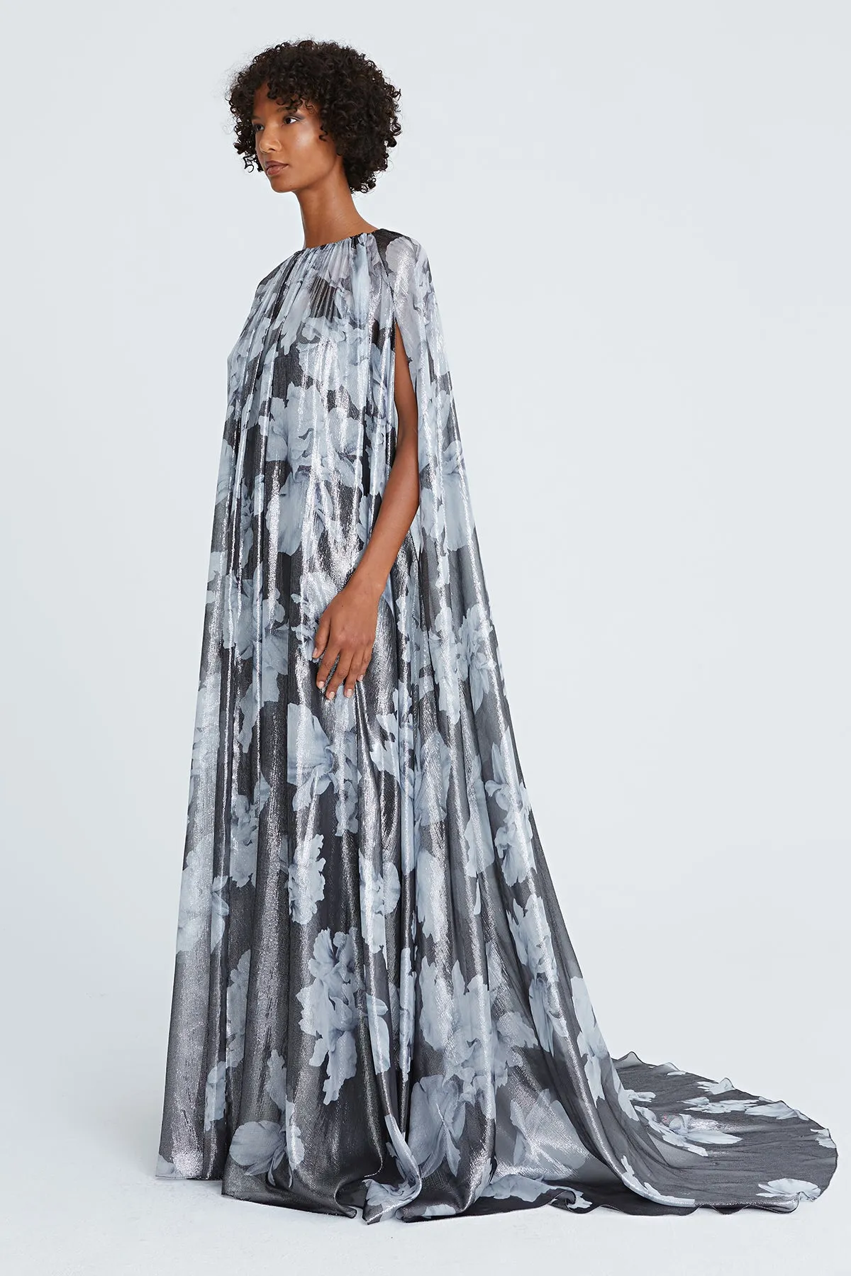 Nicoletta Chiffon Cape Gown sold by H by Halston product image thumbnail 4