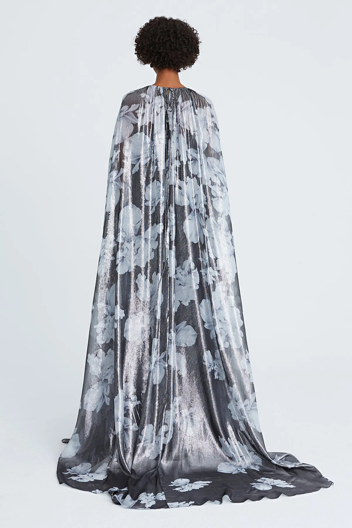 Nicoletta Chiffon Cape Gown sold by H by Halston product image thumbnail 3