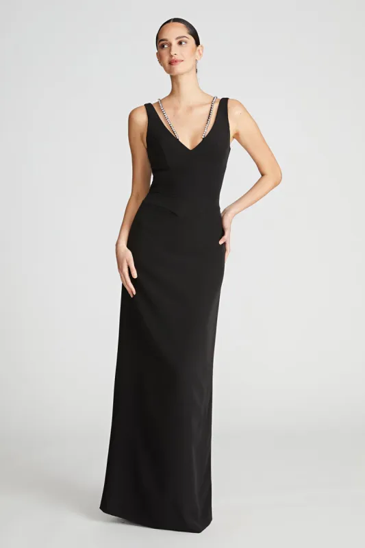 Alivia Gown In Stretch Crepe sold by H by Halston