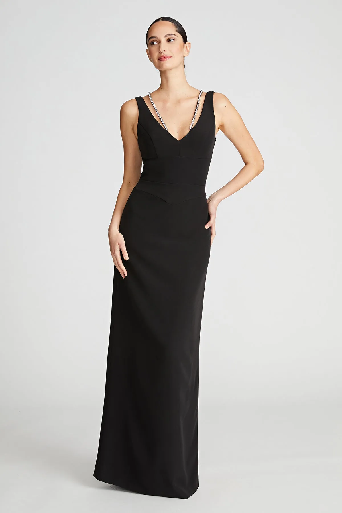Alivia Gown In Stretch Crepe sold by H by Halston