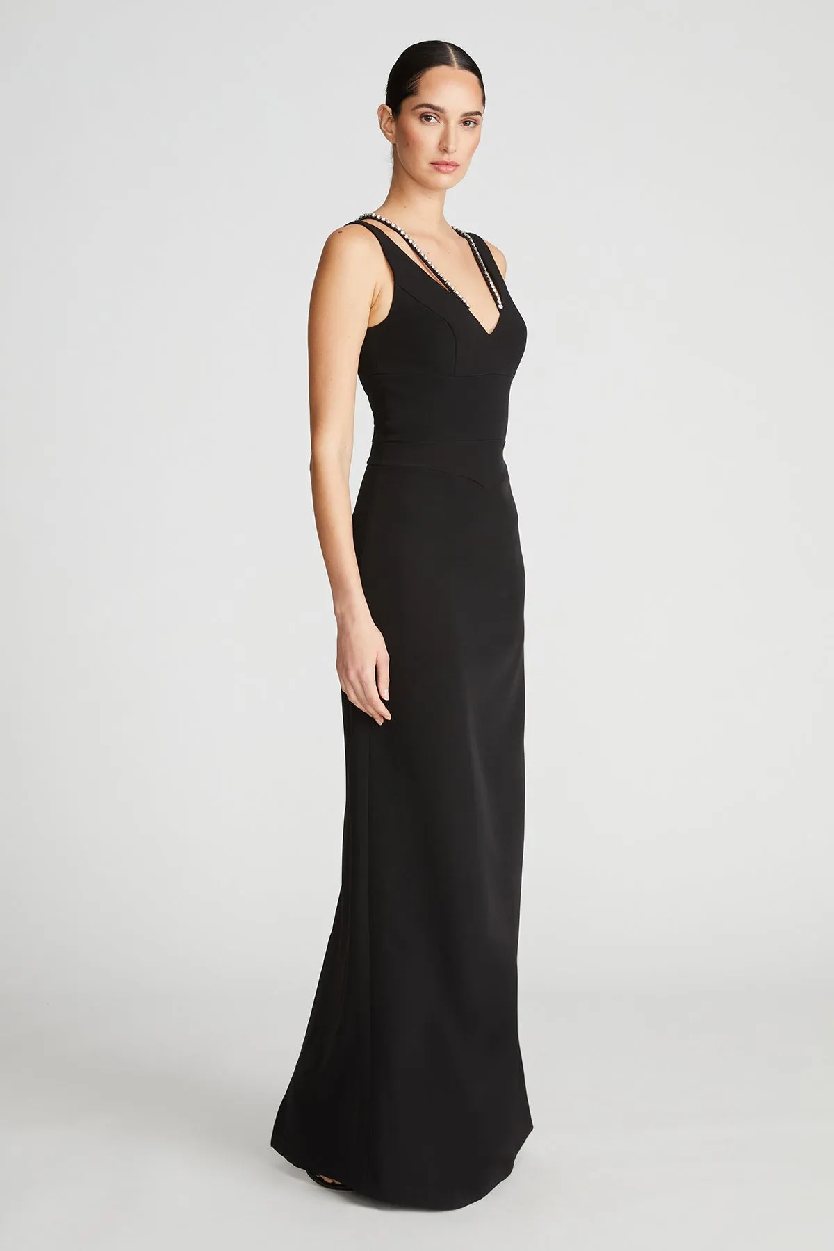 Alivia Gown In Stretch Crepe sold by H by Halston product image thumbnail 4