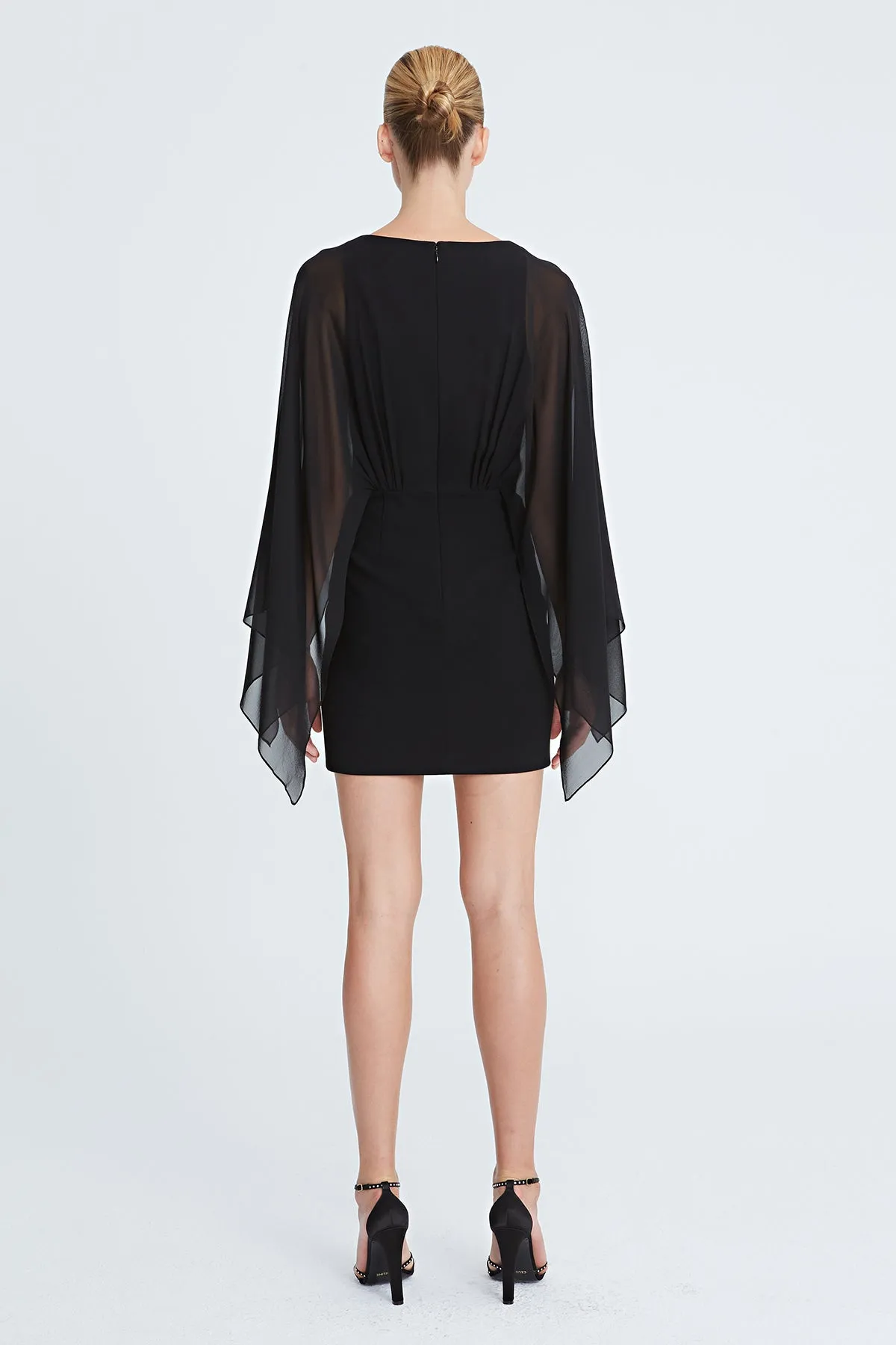 Rylee Crepe Caftan Sleeve Mini sold by H by Halston product image thumbnail 2
