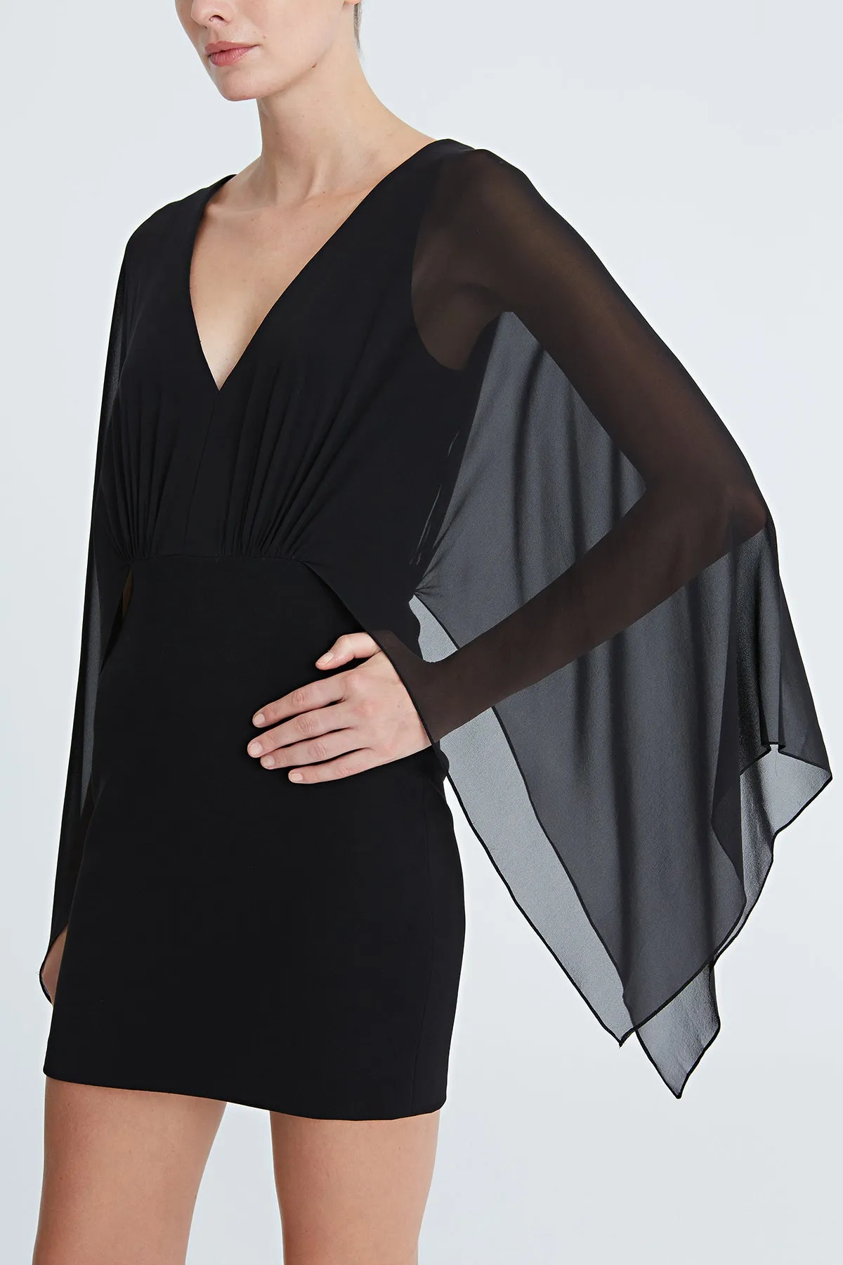 Rylee Crepe Caftan Sleeve Mini sold by H by Halston product image thumbnail 4