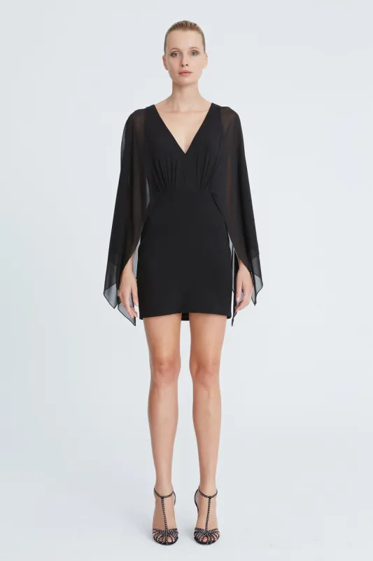 Rylee Crepe Caftan Sleeve Mini made by H by Halston