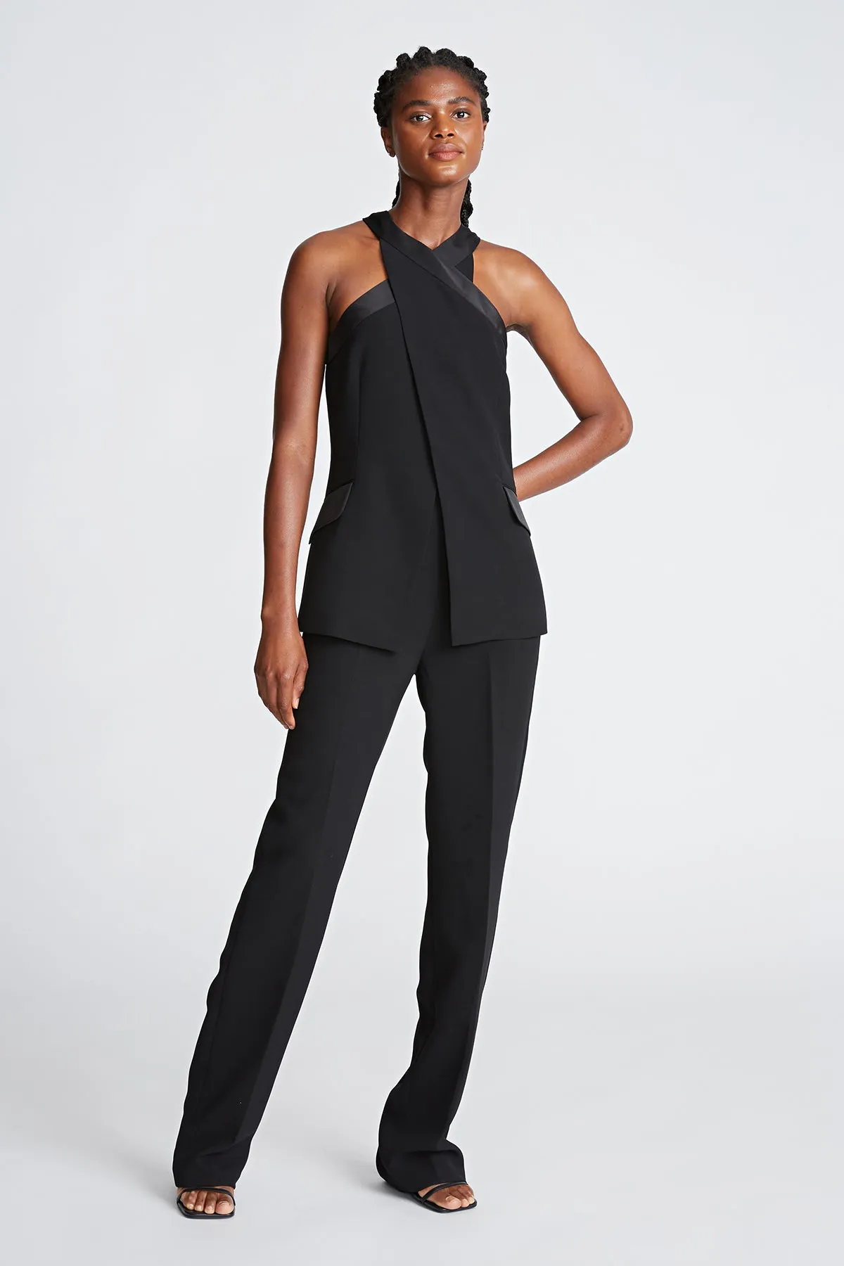 Drew Jumpsuit In Crepe/Satin sold by H by Halston product image thumbnail 4