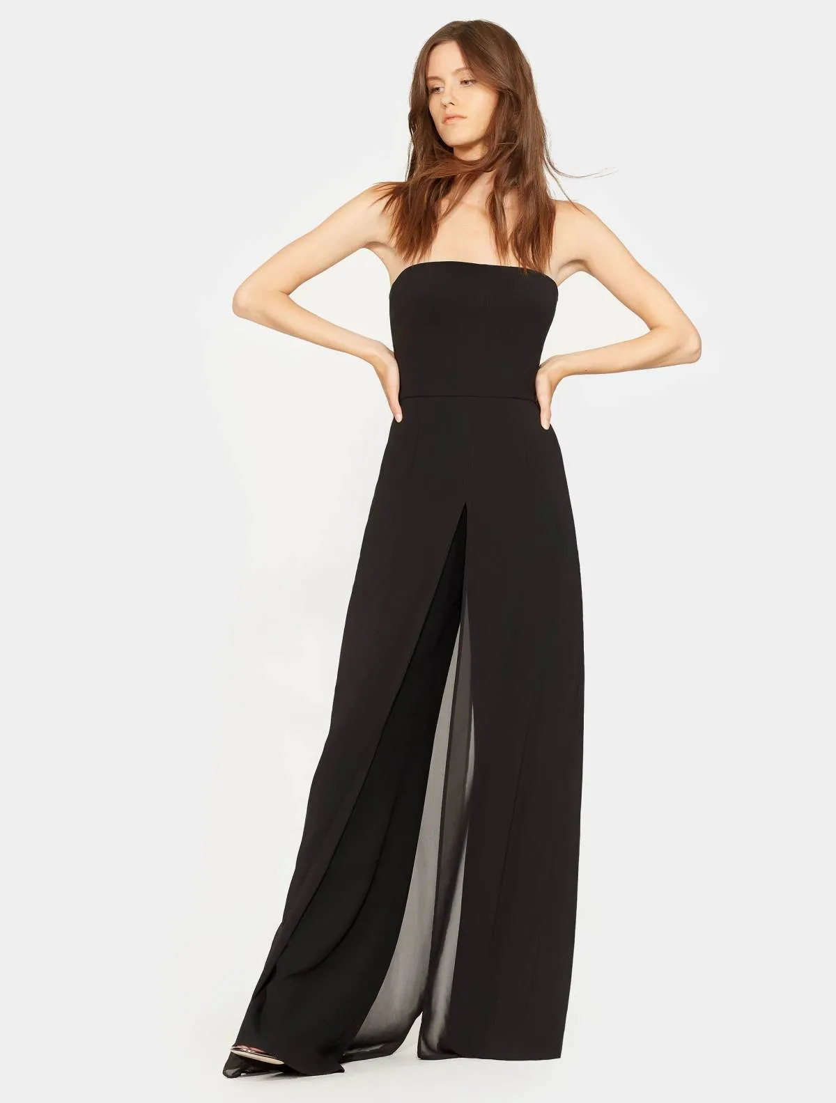 STRAPLESS JUMPSUIT W/ FLOWY PANTS sold by H by Halston product image thumbnail 2